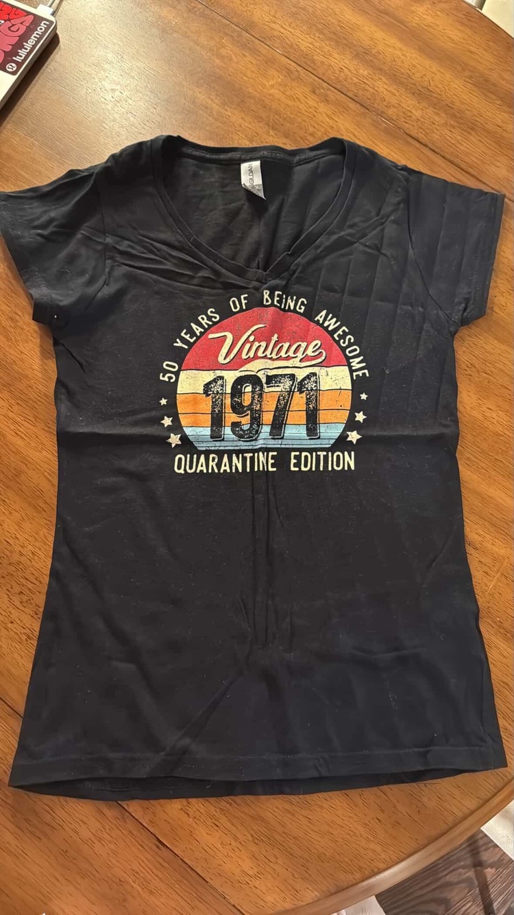 Gildan 1971 Graphic V-Neck T-Shirt / Black